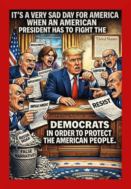 IT'S A VERY SAD DAY FOR AMERICA WHEN AN AMERICAN PRESIDENT HAS TO FIGHT THE DEMOCRATS IN ORDER TO PROTECT THE AMERICAN PEOPLE.