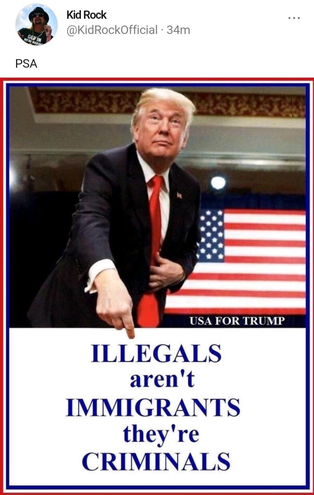 PSA USA FOR TRUMP ILLEGALS arent IMMIGRANTS theyre CRIMINALS