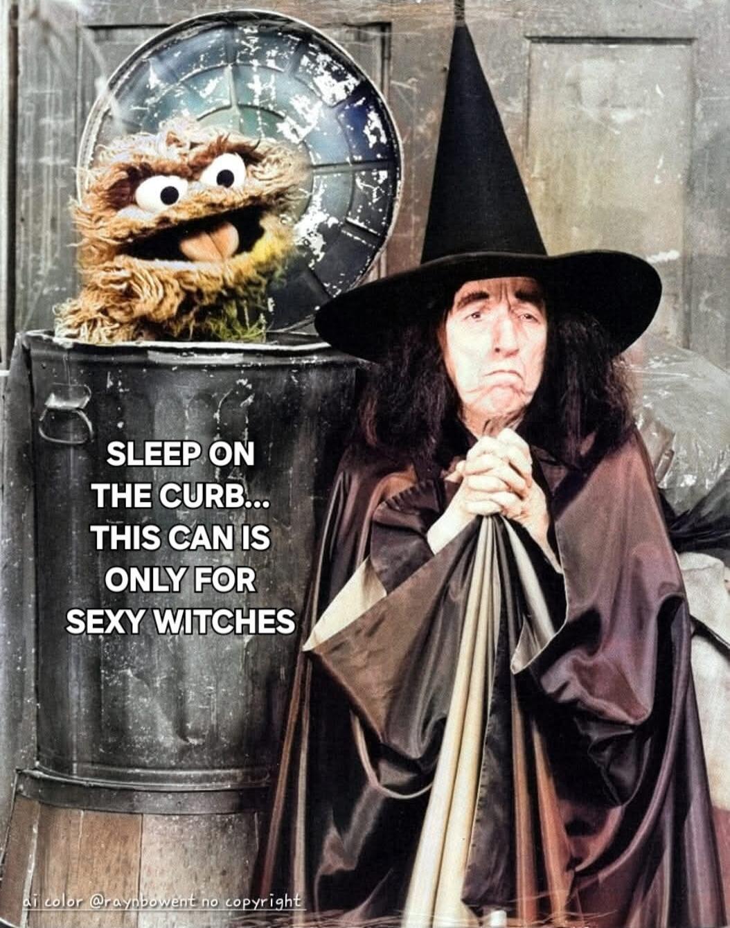 SLEEP ON THE CURB... THIS CAN IS ONLY FOR SEXY WITCHES
