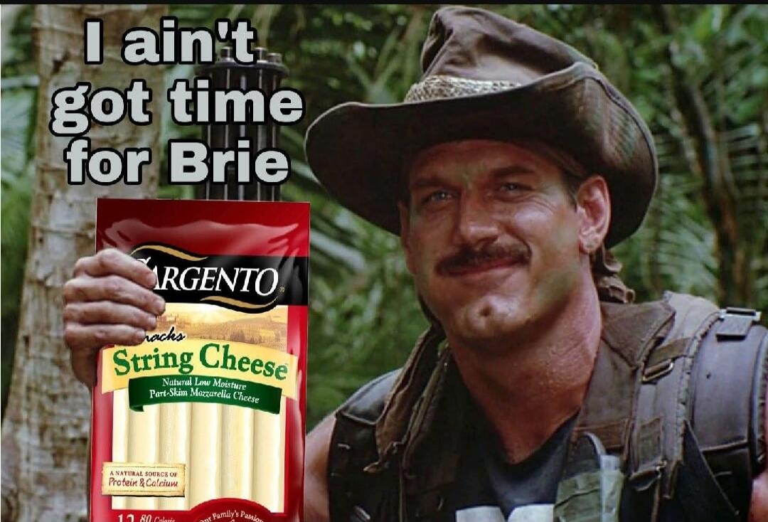 I ain't got time for Brie. Argento String Cheese. Natural Low Moisture Part-Skim Mozzarella Cheese. A Natural Source of Protein & Calcium.