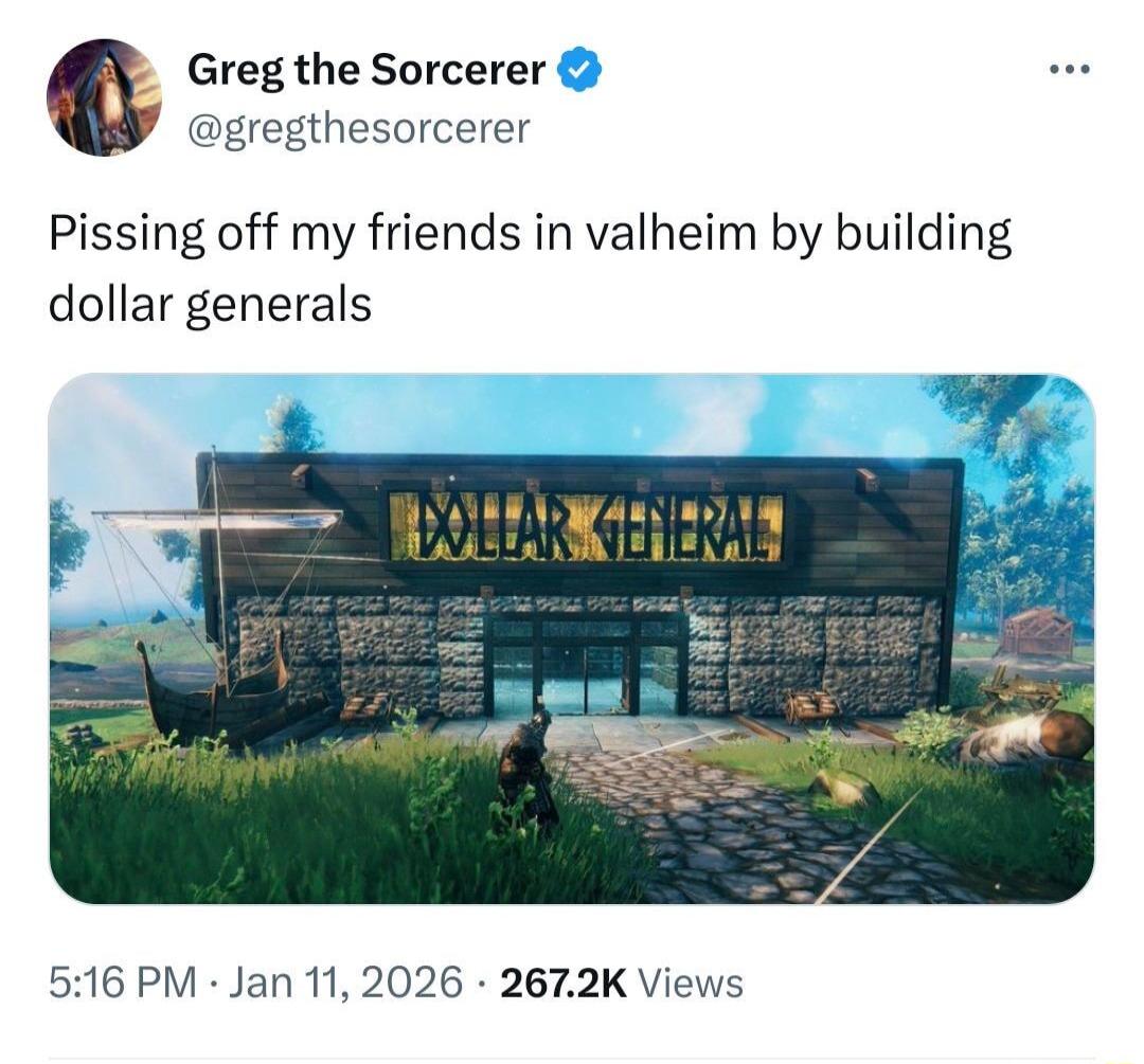 Pissing off my friends in valheim by building dollar generals