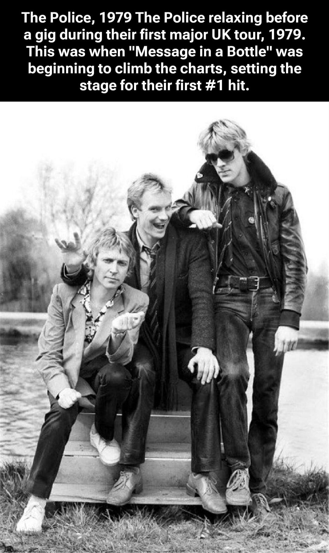 The Police, 1979 The Police relaxing before a gig during their first major UK tour, 1979. This was when 