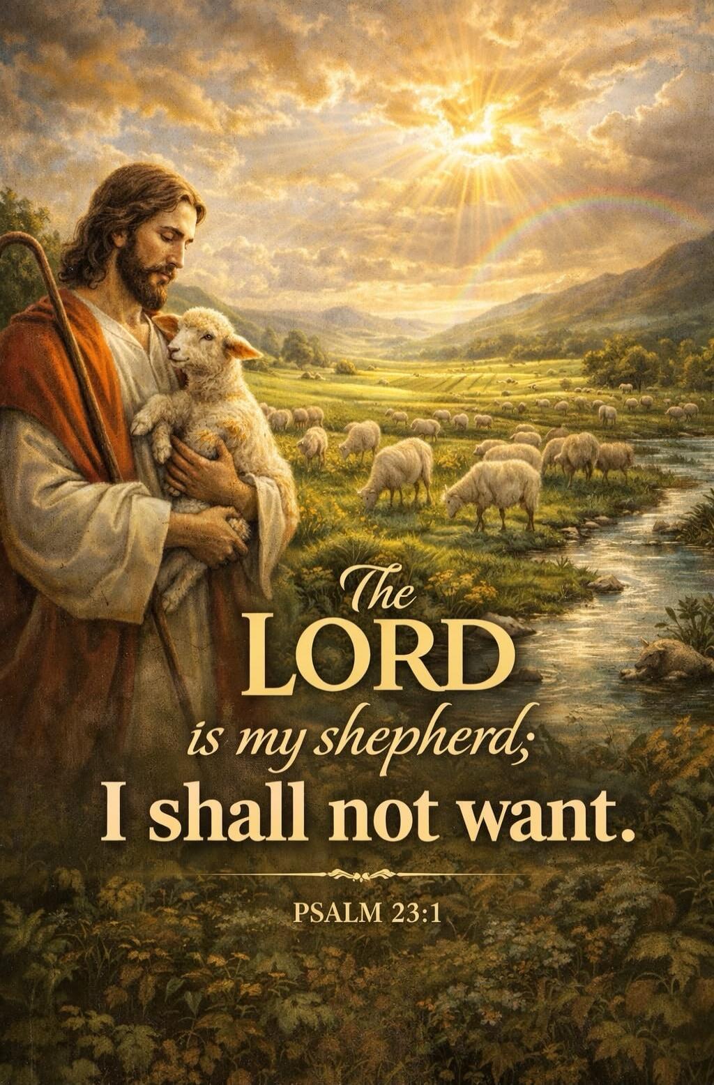 The LORD is my shepherd; I shall not want. PSALM 23:1