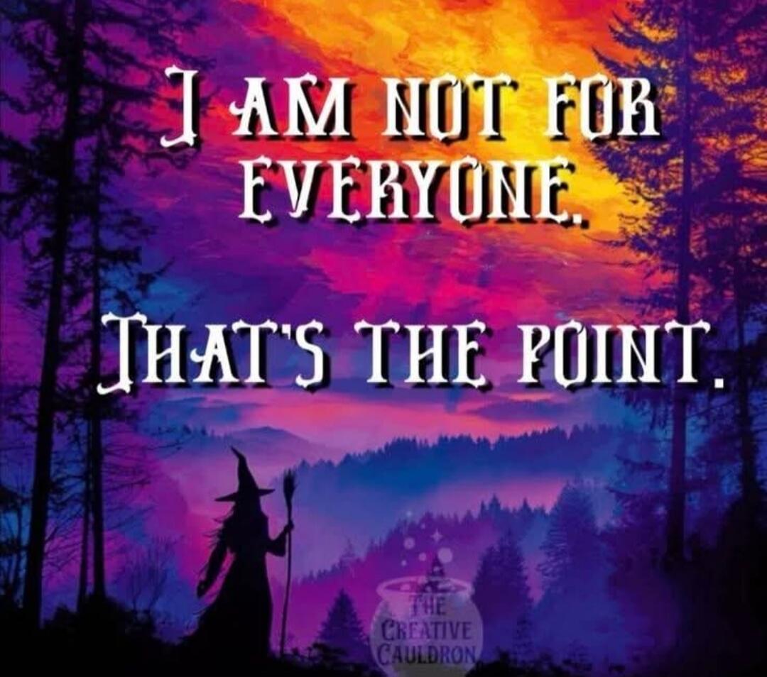 I AM NOT FOR EVERYONE. THAT'S THE POINT.