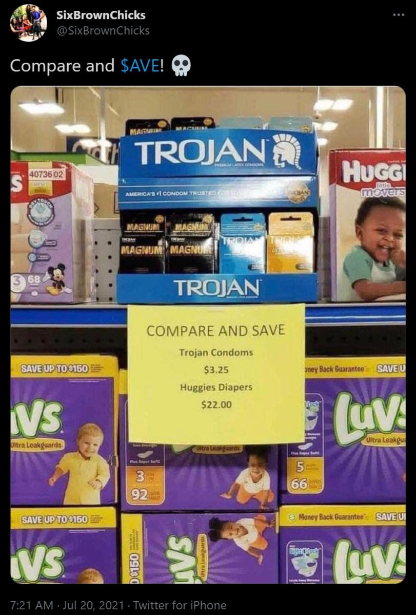 ixBrownChicks xBrownChicks eT ToE T IEToTe YAV W COMPARE AND SAVE Trojan Condoms 325 Huggies Diapers AR VEBIV Twitter for iPhone