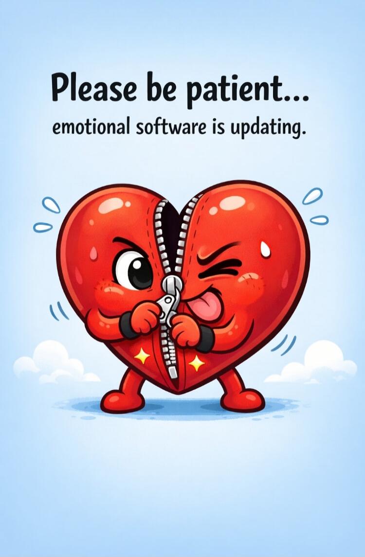 Please be patient... emotional software is updating.