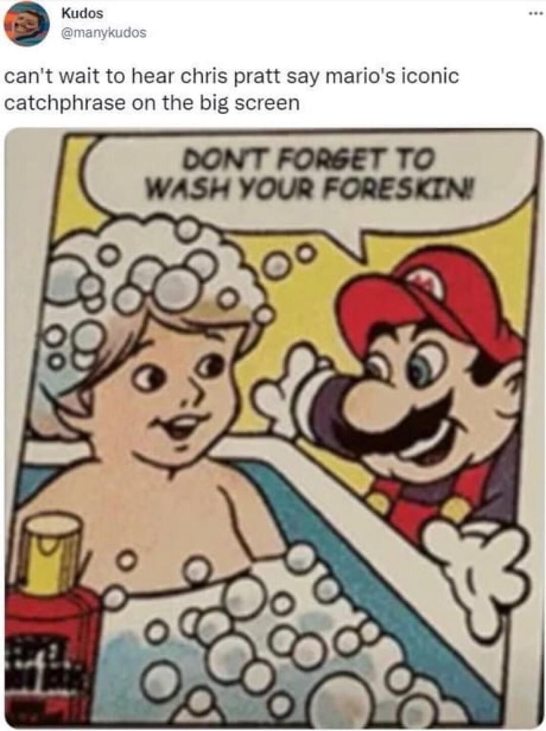 Kudos cant wait to hear chris pratt say marios iconic catchphrase on the big screen