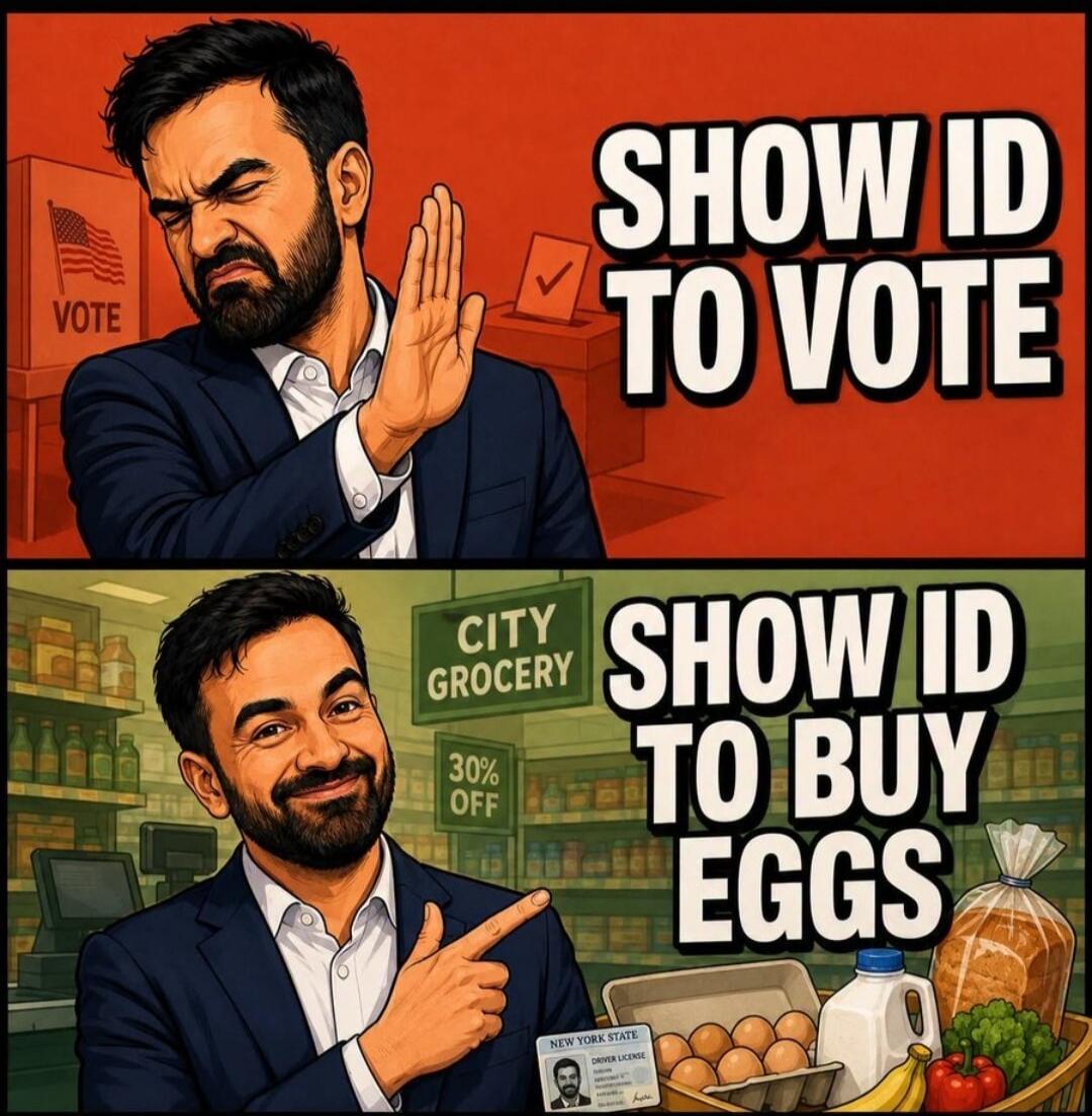 VOTE SHOW ID TO VOTE CITY GROCERY 30% OFF SHOW ID TO BUY EGGS NEW YORK STATE DRIVER LICENSE
