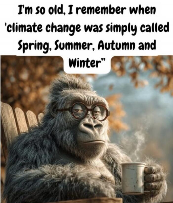 I'm so old, I remember when 'climate change' was simply called Spring, Summer, Autumn and Winter