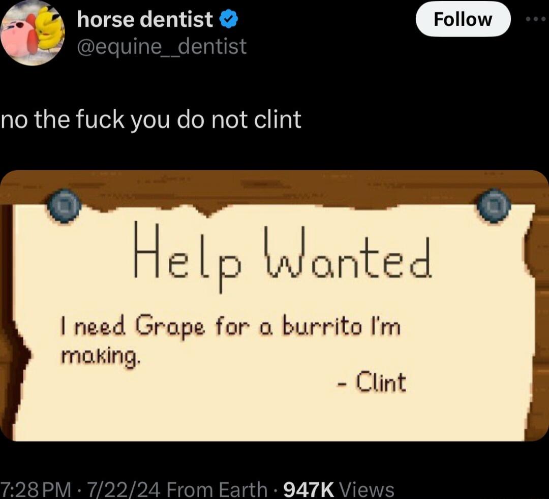 a horse dentist Follow no the fuck you do not clint Yvde
