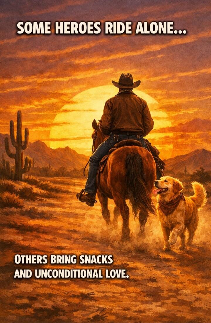 SOME HEROES RIDE ALONE... OTHERS BRING SNACKS AND UNCONDITIONAL LOVE.