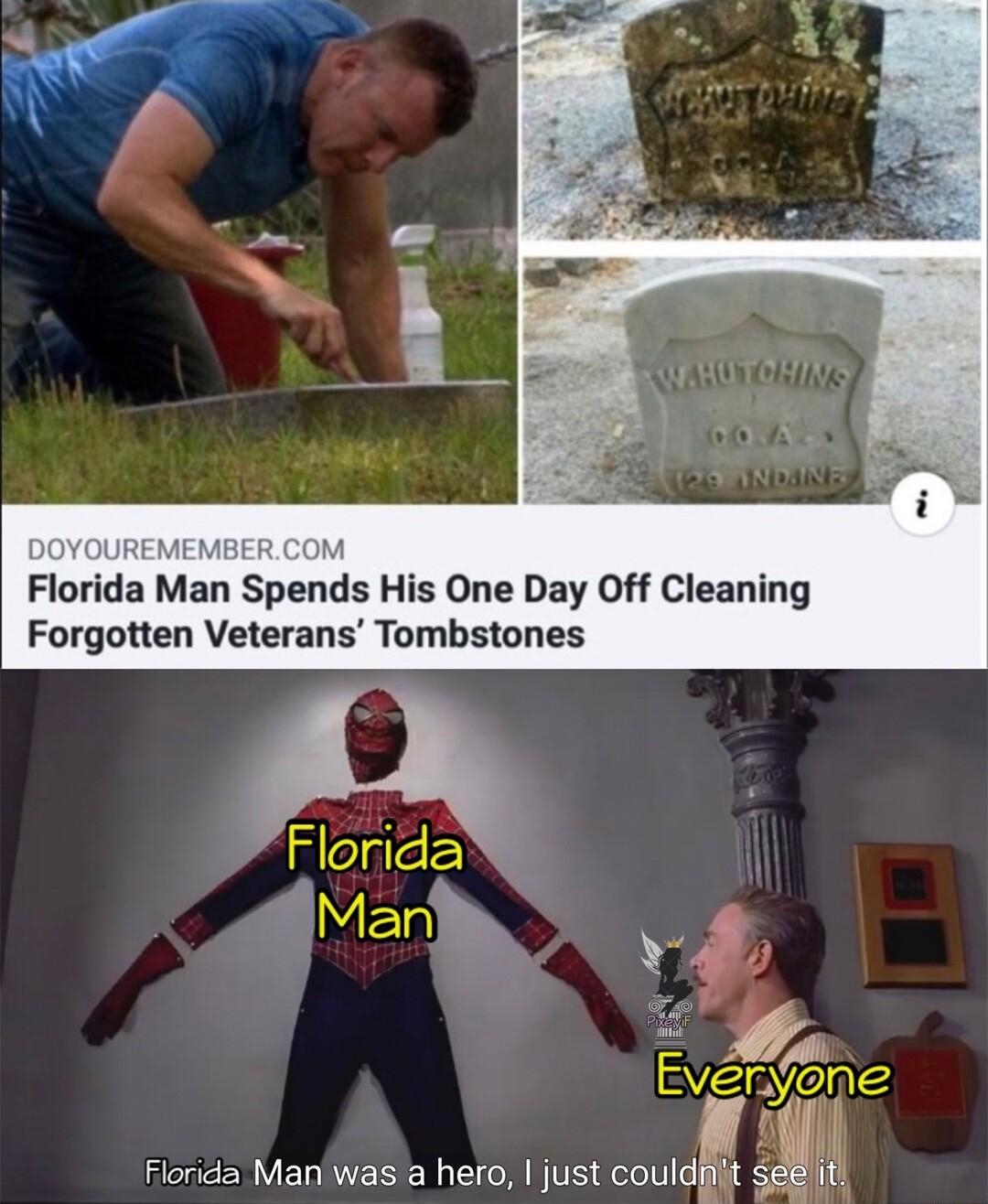 Florida Man Spends His One Day Off Cleaning Forgotten Veterans Tombstones dileli2h IMETe EBVZE7enE il S S ER VELRNECE T E RV couldgt 1 4