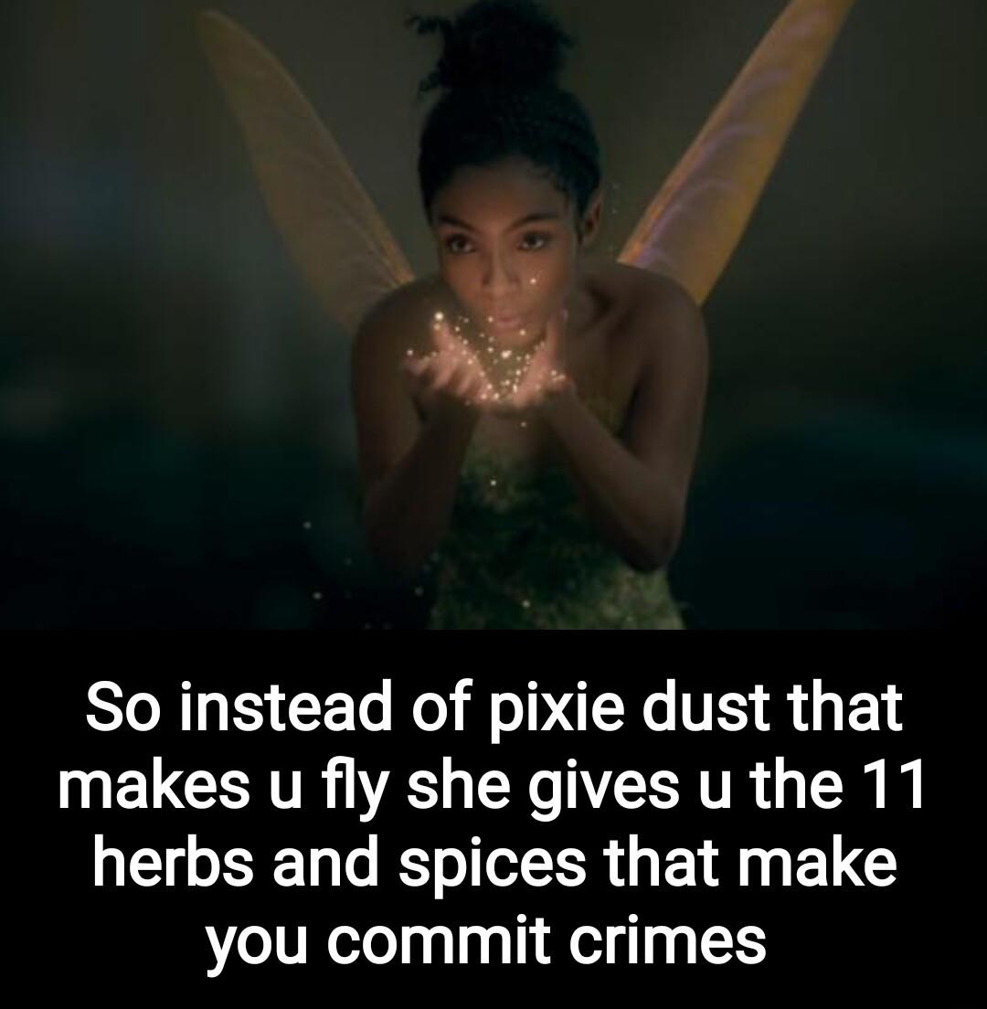 1 4 So instead of pixie dust that I ELCENTR VS R ECR TR R herbs and spices that make you commit crimes