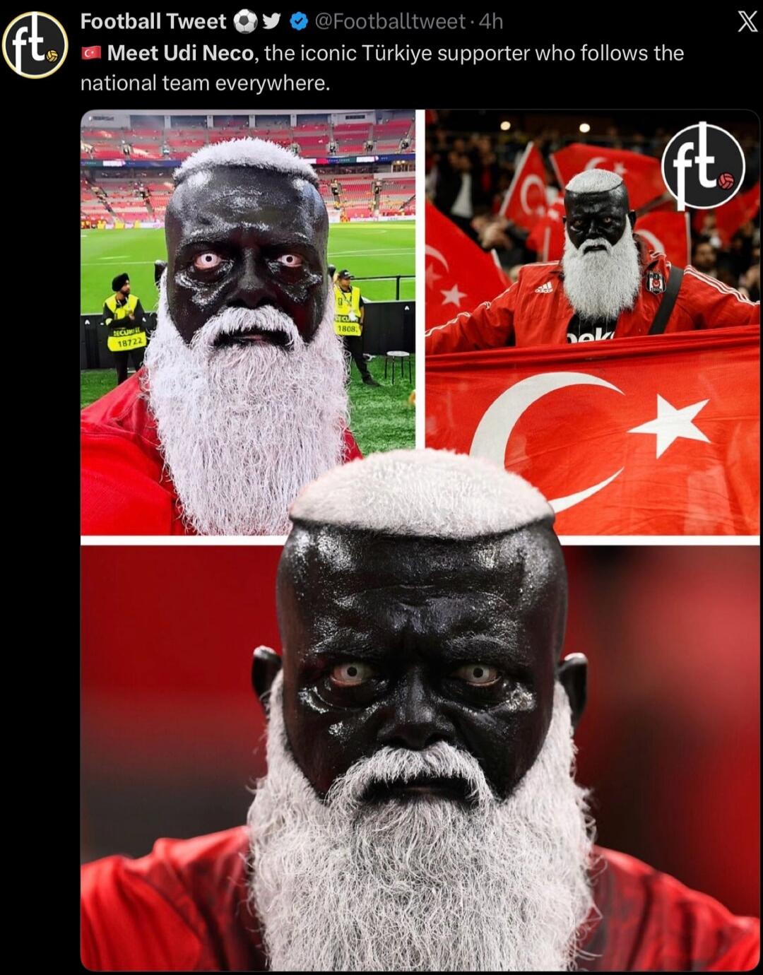 Meet Udi Neco, the iconic Türkiye supporter who follows the national team everywhere.