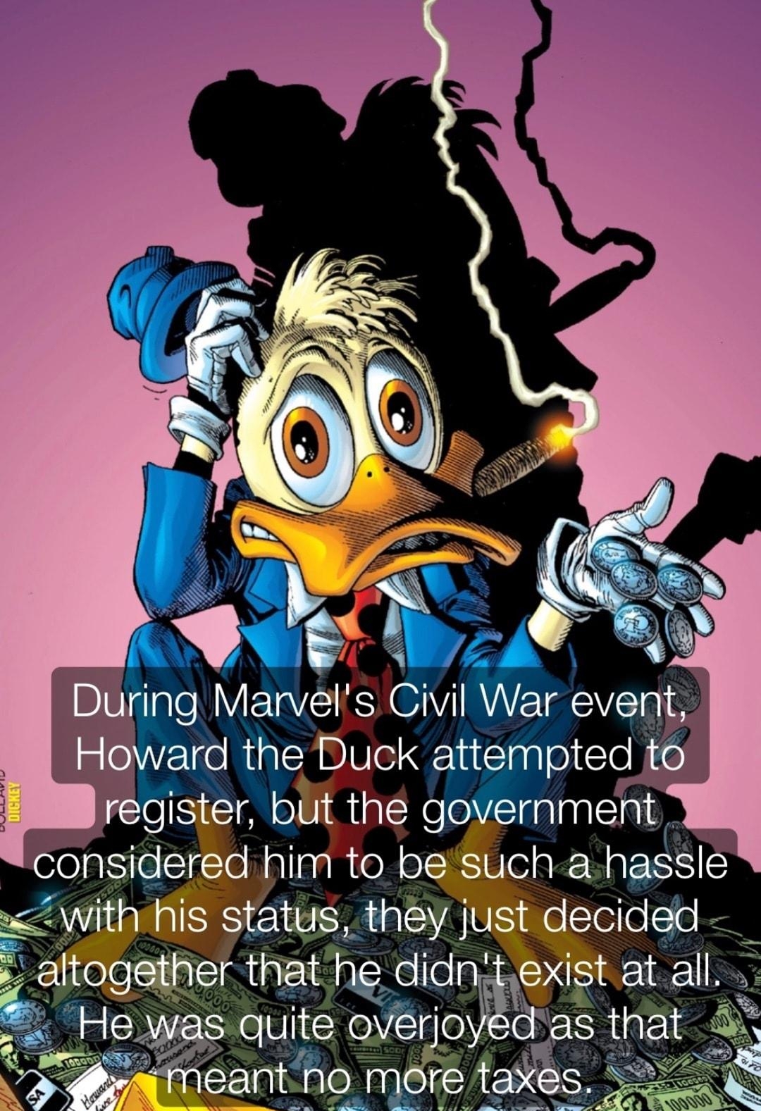 During Marvels le War event Howard the Duck attempted to oS blit the government considered him to besuch a hassle ith his statgsL they just decided oggr thag dldi xlt atall He was unteqy dasthat I