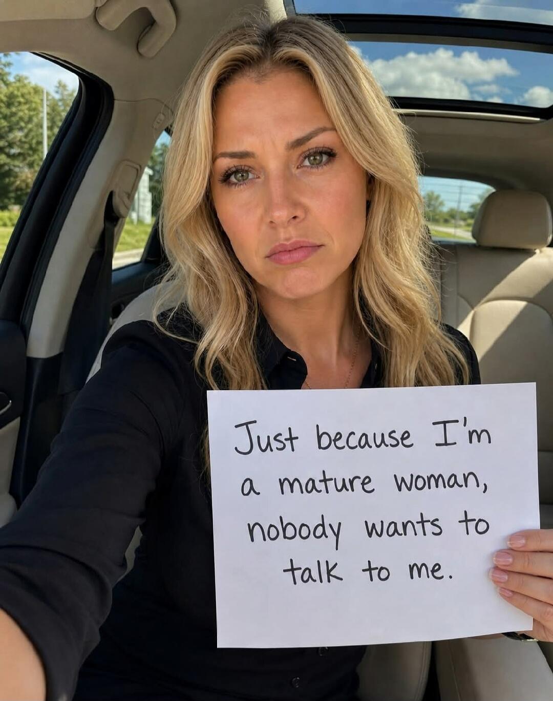 Just because I'm a mature woman, nobody wants to talk to me.