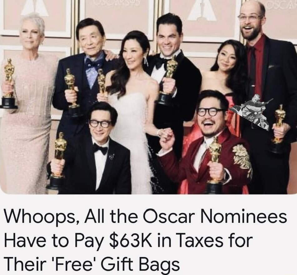 Whoops All the Oscar Nominees Have to Pay 63K in Taxes for Their Free Gift Bags