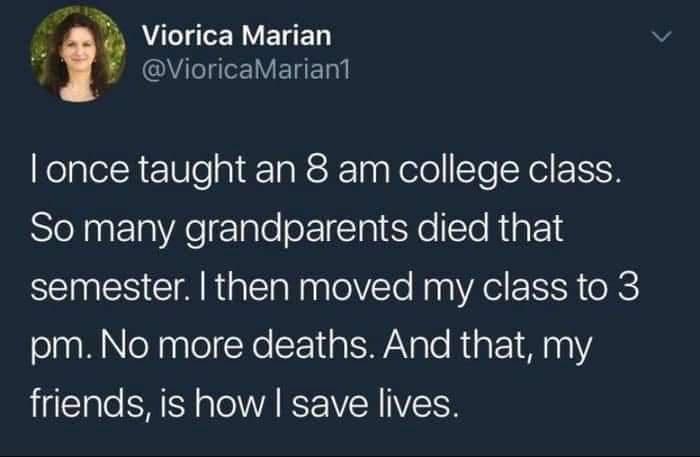 AL R ETED B B VIV ERERY KolalelREleal FTaRSF TaaKeloSlolXol F EIH So many grandparents died that semester then moved my class to 3 olaa M oXpplelXecr 11a W Nalo RiF 1M1 friends is how save lives