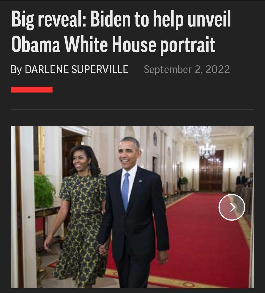 Big reveal Biden to help unveil Obama White House portrait By DARLENE SUPERVILLE September 2 2022