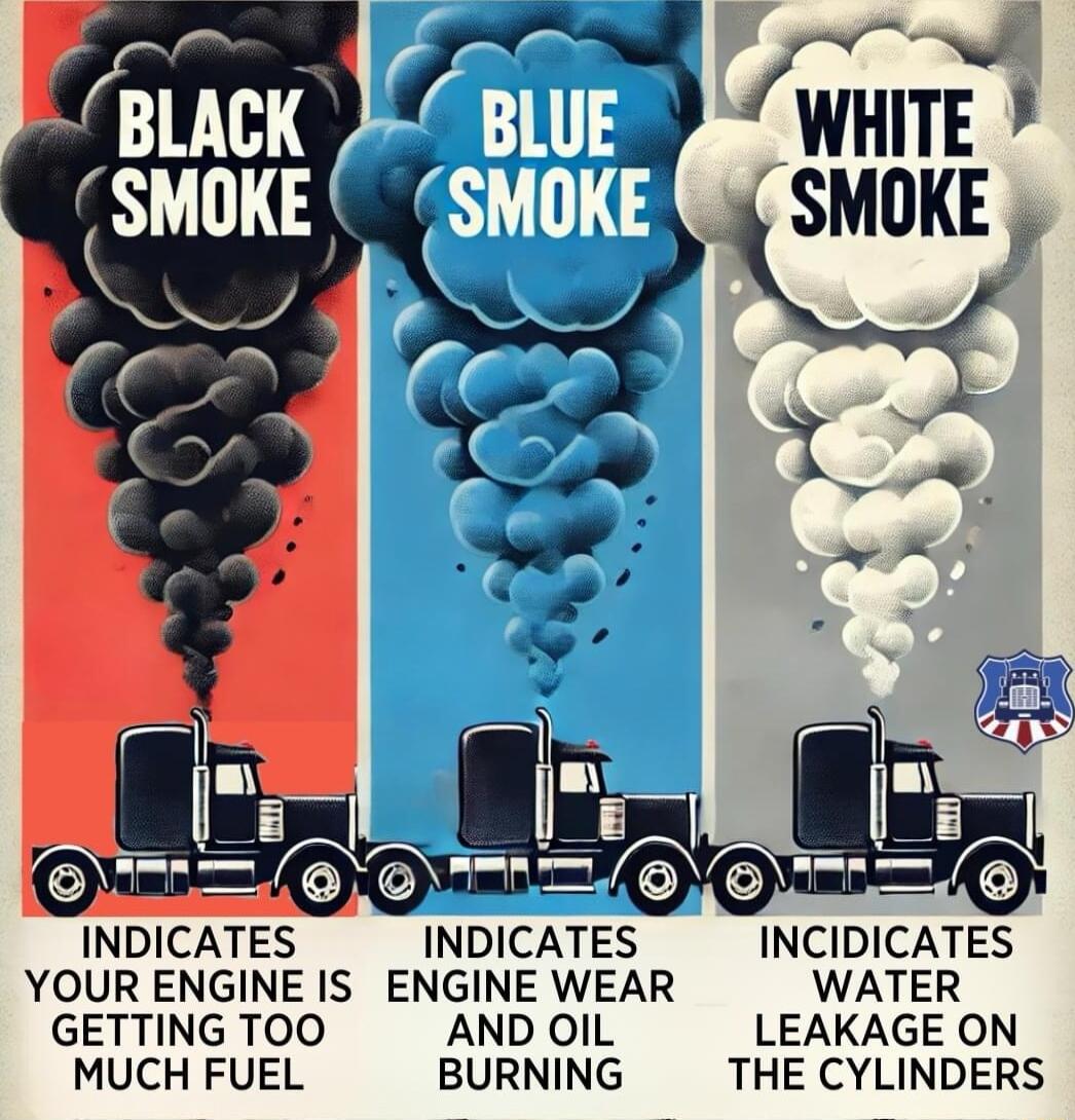 BLACK SWOKE O INDICATES INCIDICATES YOUR ENGINE IS ENGINE WEAR WATER GETTING TOO AND OIL LEAKAGE ON MUCH FUEL BURNING THE CYLINDERS