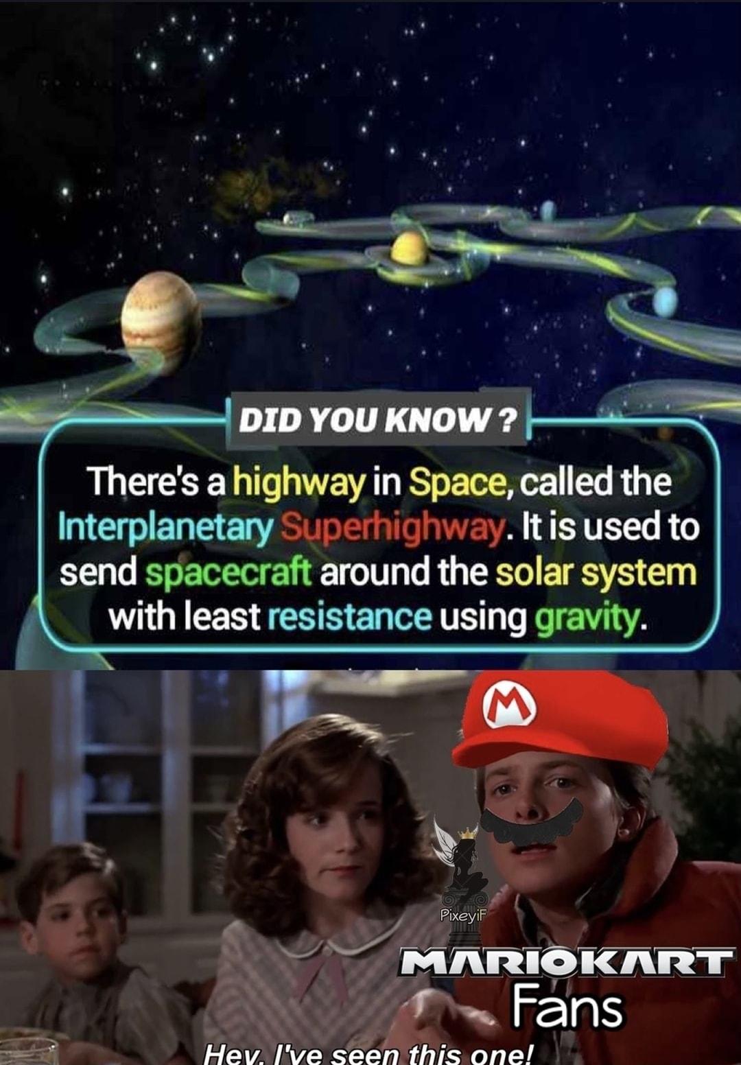 Theres a highway in Space called the Interplanetary Superhighway Itis used to send spacecraft around the solar system with least resistance using gravity