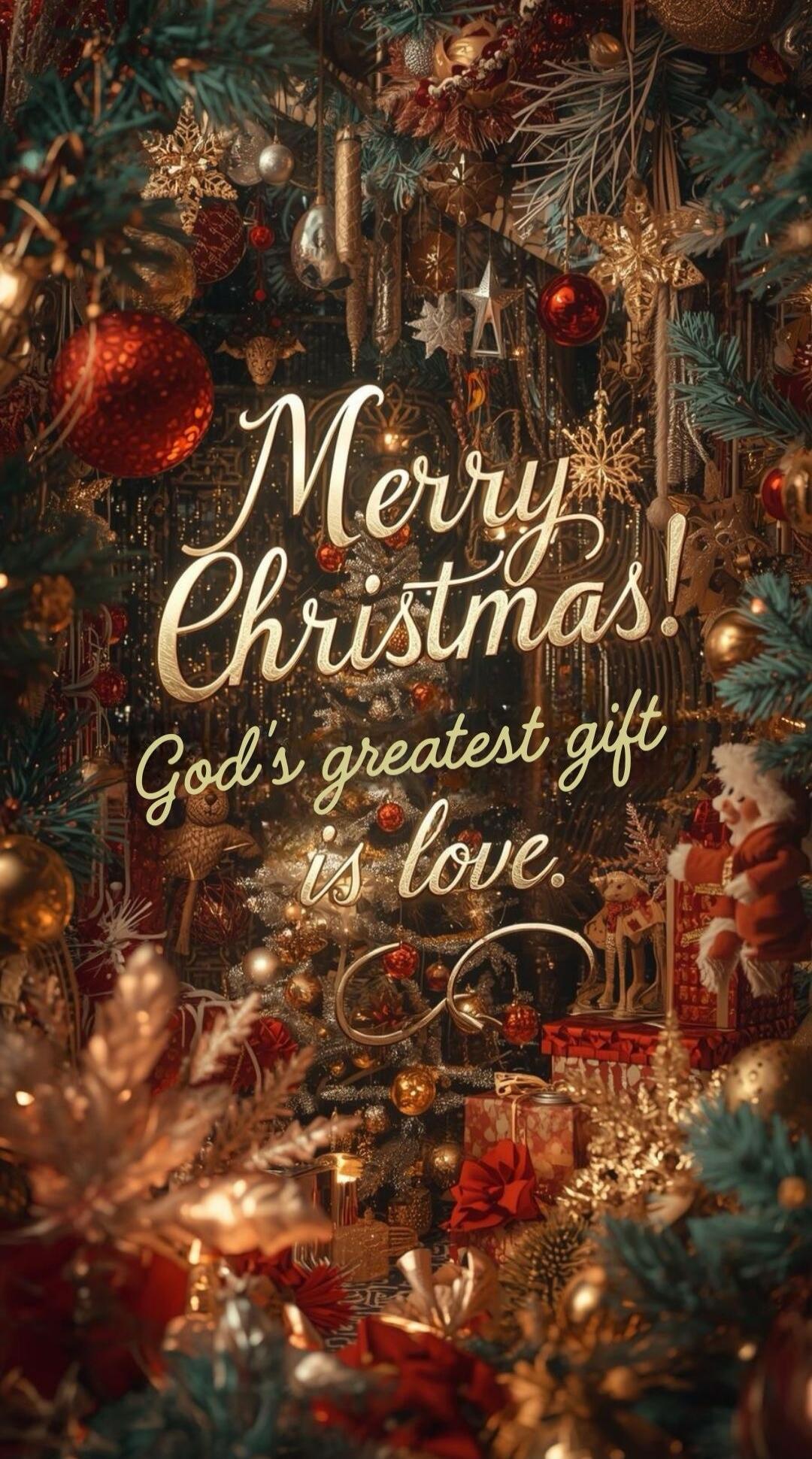 Merry Christmas! God's greatest gift is love.