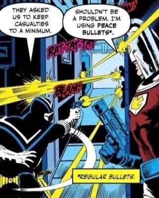 THEY ASKED SHOULDNT BE US TO KEEP A PROBLEM IM CASUALTIES USING PEACE TO A MINIMUM BULLETS