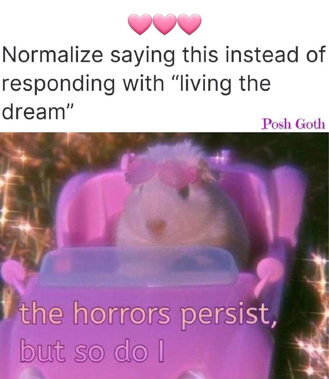 A4 44 Normalize saying this instead of responding with living the dream btdhmg horrors pe