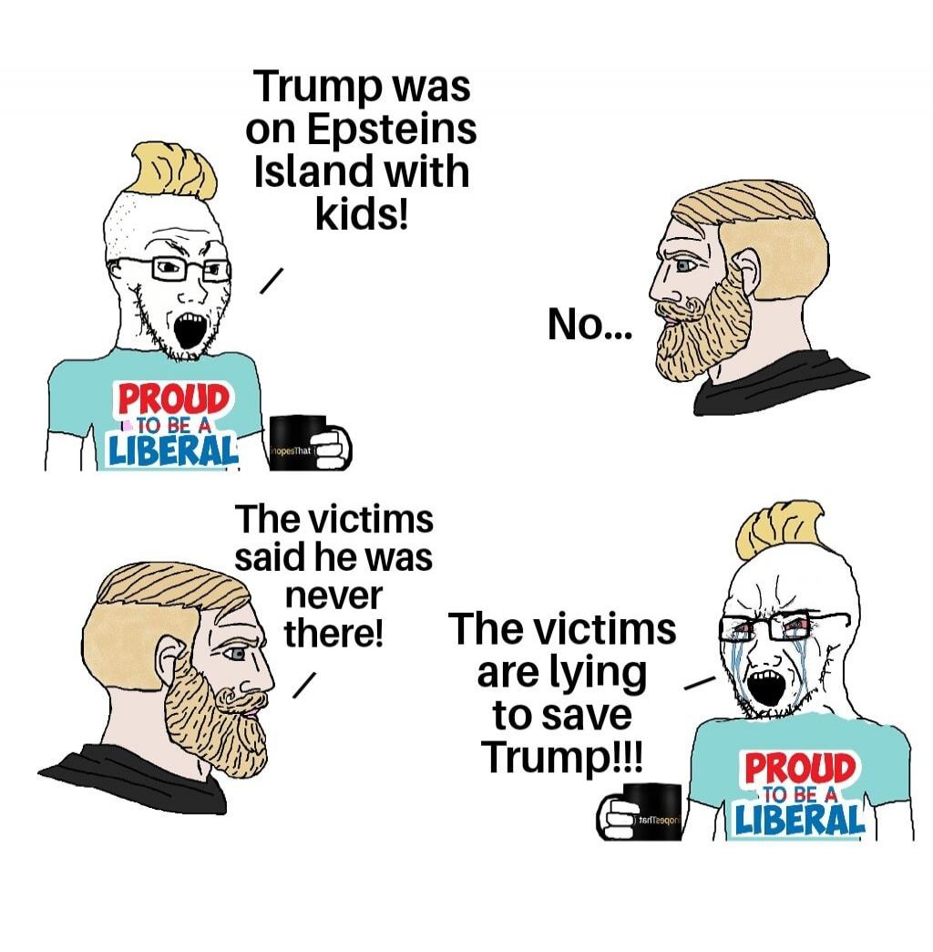 Trump was on Epsteins Island with kids! No... The victims said he was never there! The victims are lying to save Trump!!!