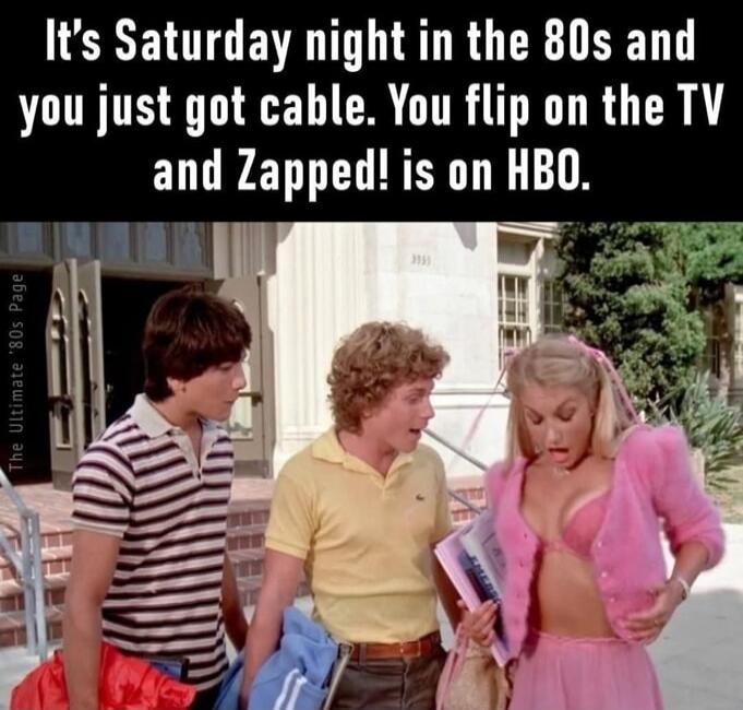 It's Saturday night in the 80s and you just got cable. You flip on the TV and Zapped! is on HBO. The Ultimate '80s Page