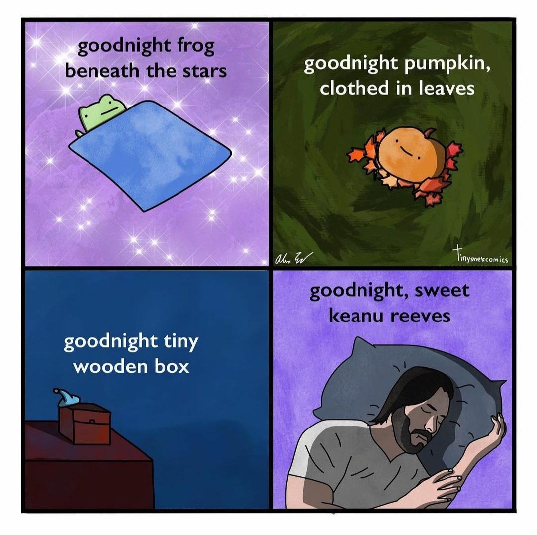 tinysnekcomics Follow goodnight pumpkin clothed in leaves goodnight tiny wooden box