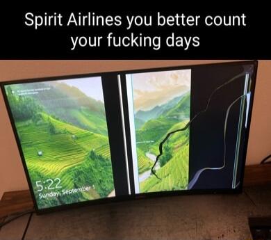 Spirit Airlines you better count your fucking days