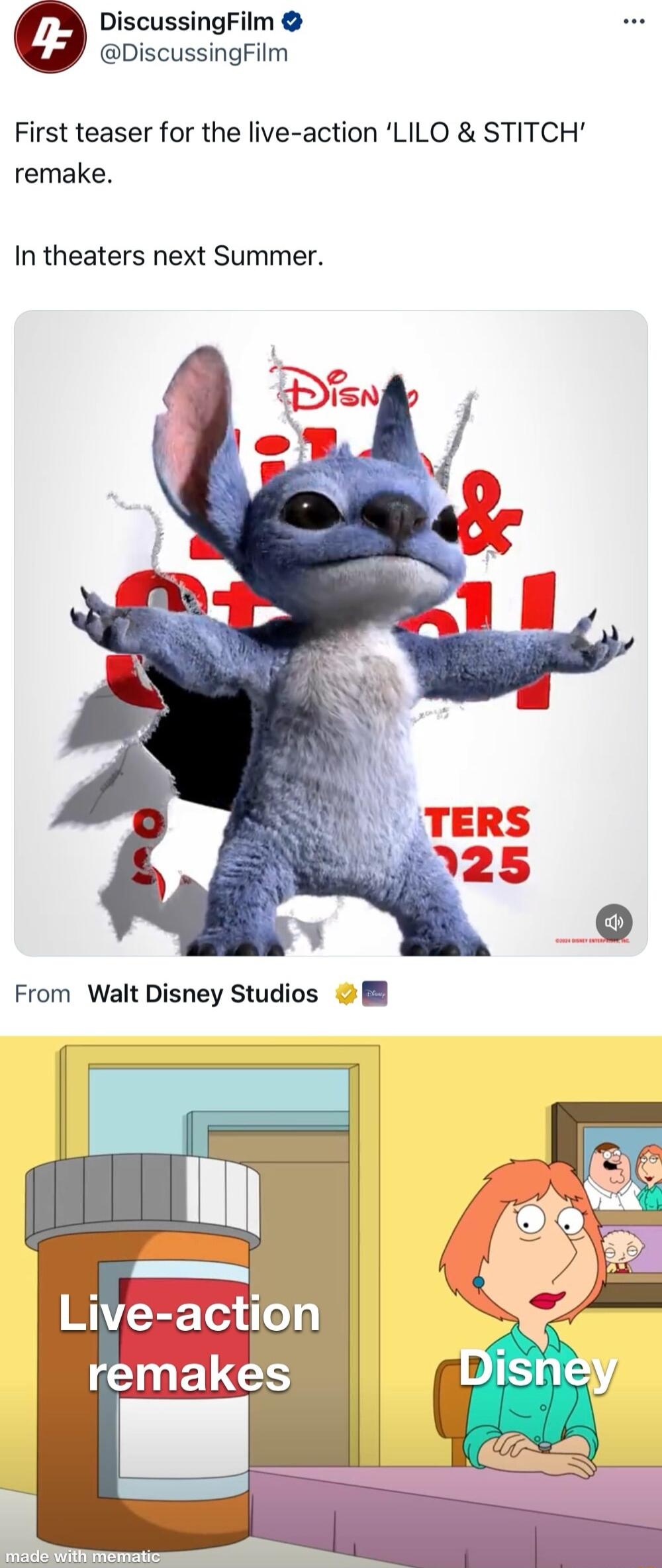 DiscussingFilm DiscussingFilm First teaser for the live action LILO STITCH remake In theaters next Summer From Walt Disney Studios