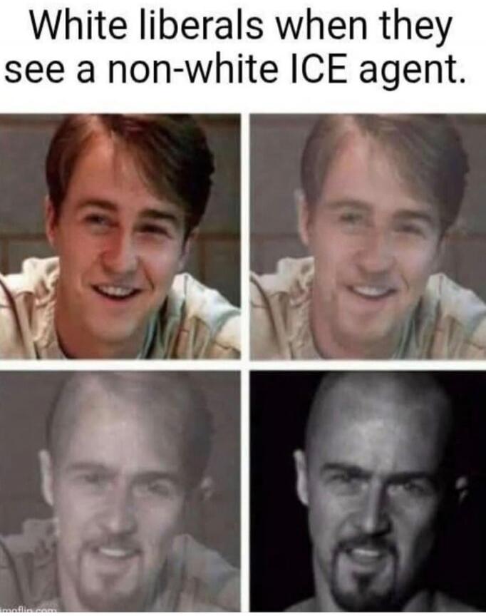 White liberals when they see a non-white ICE agent.
