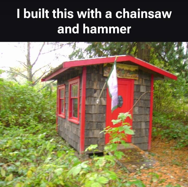 I built this with a chainsaw and hammer