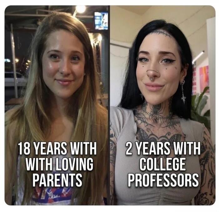 18 YEARS WITH LOVING PARENTS. 2 YEARS WITH COLLEGE PROFESSORS.