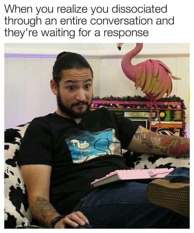 When you realize you dissociated through an entire conversation and theyre waiting for a response