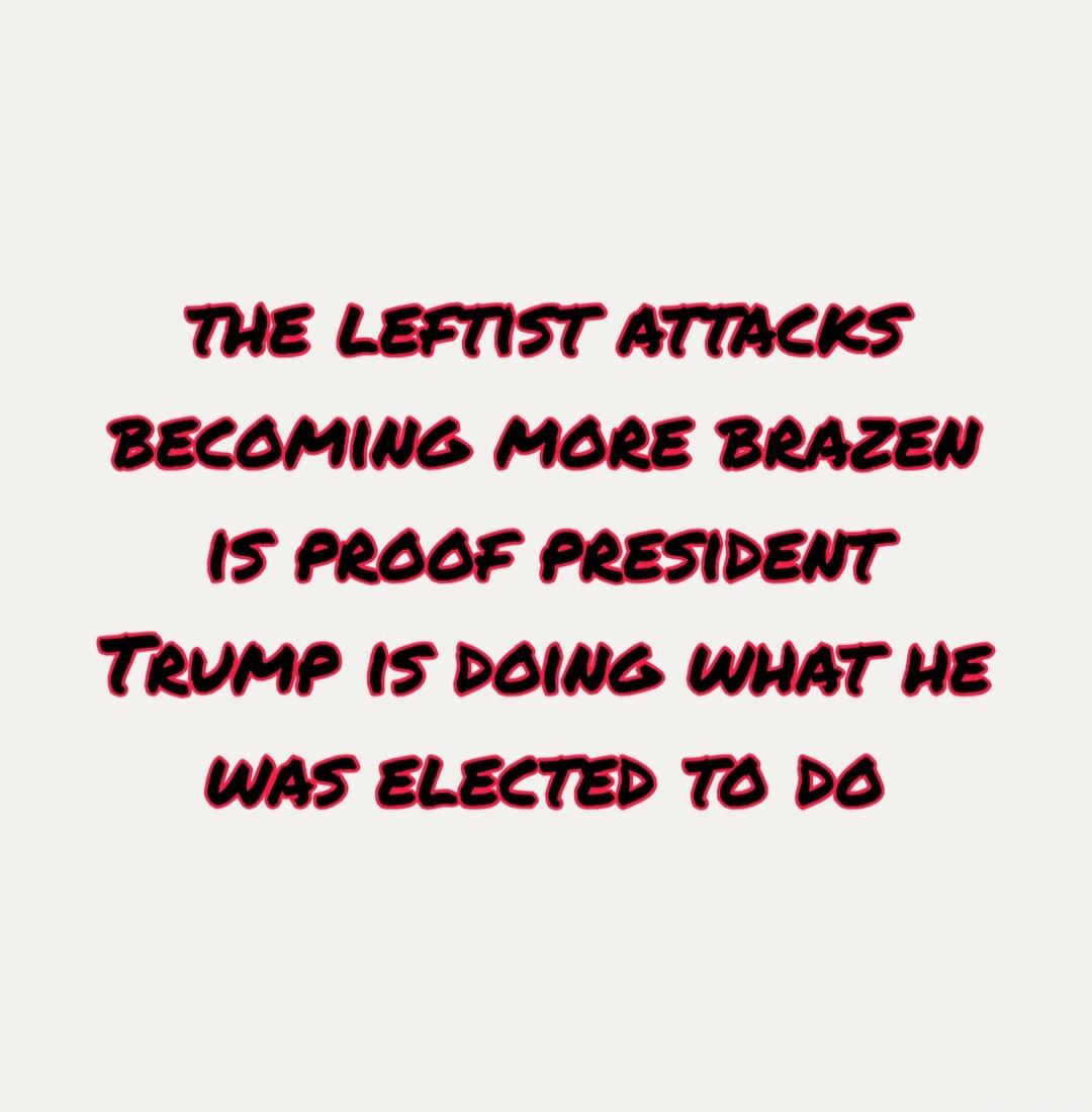 THE LEFTIST ATTACKS BECOMING MORE BRAZEN IS PROOF PRESIDENT TRUMP IS DOING WHAT HE WAS ELECTED TO DO