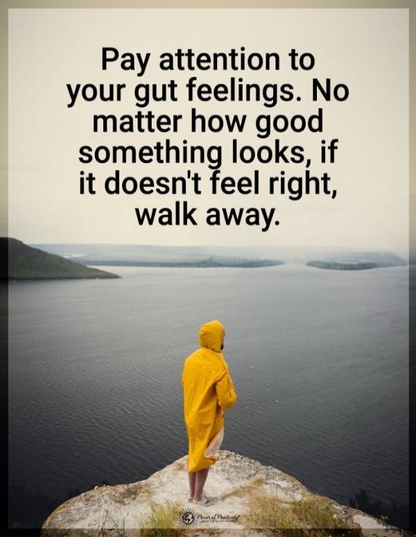 Pay attention to your gut feelings. No matter how good something looks, if it doesn't feel right, walk away.