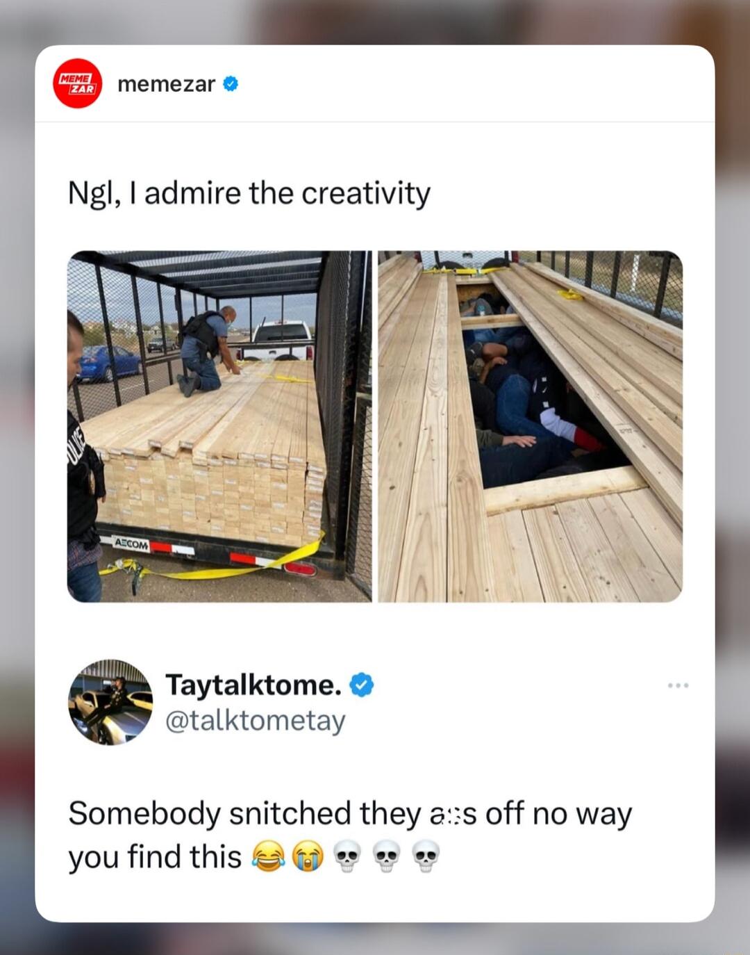 memezar Ngl admire the creativity Taytalktome talktometay Somebody snitched they s off no way you find this 2