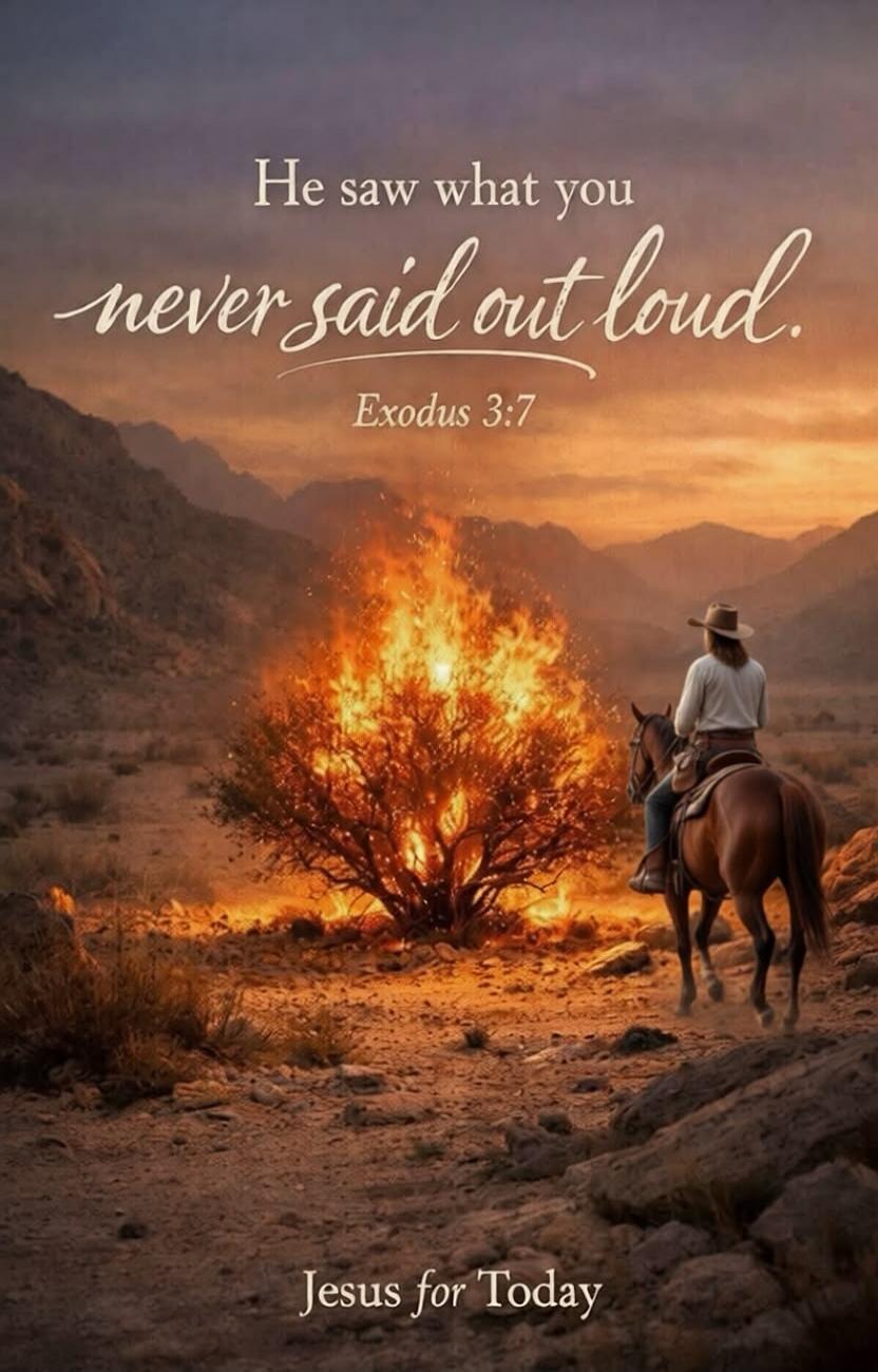 He saw what you never said out loud. Exodus 3:7. Jesus for Today