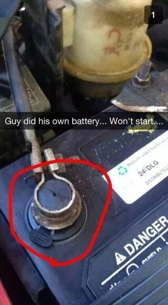 Y 3 av e Guy did his own battery Wont start