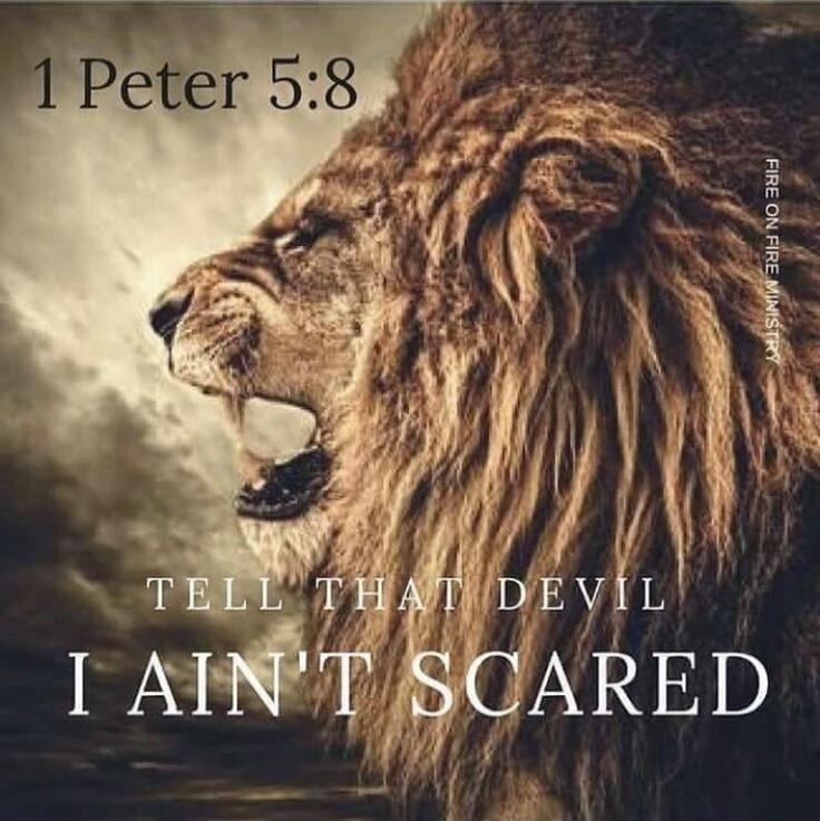 1 Peter 5:8
TELL THAT DEVIL I AIN'T SCARED