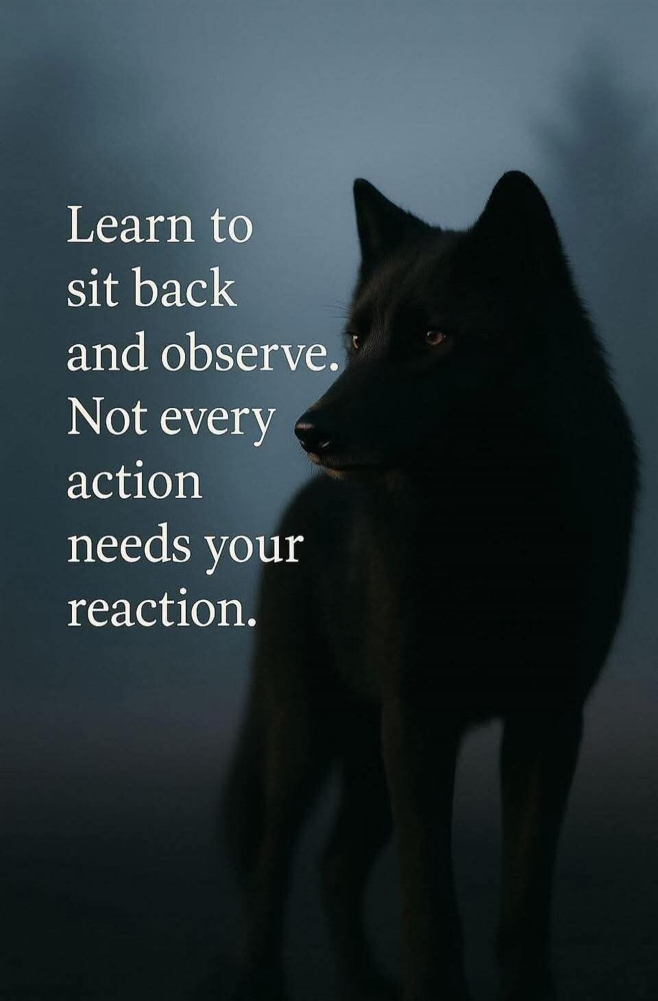 Learn to sit back and observe. Not every action needs your reaction.