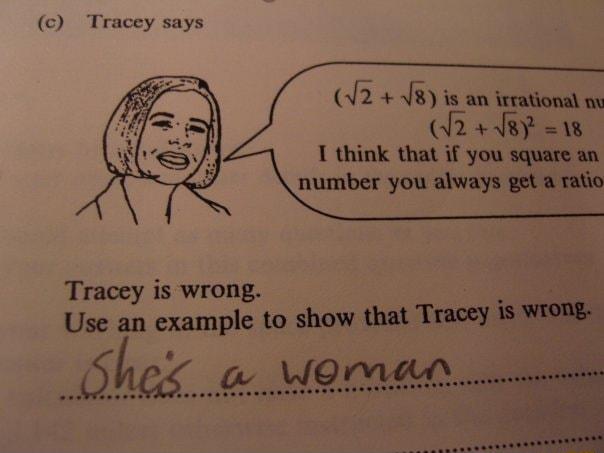 Tracey says V2 48 is an irrational ny 2 48y 18 1 think that if you square an number you always get a ratio Tracey is wrong Use an example to show that Tracey