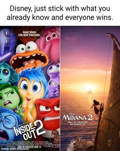 Disney just stick with what you already know and everyone wins WAKE ROOK FOR NEW EMOTIONS fe
