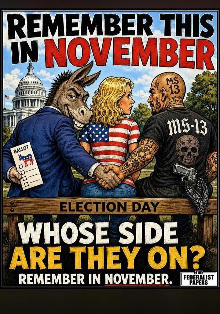 REMEMBER THIS IN NOVEMBER BALLOT ELECTION DAY WHOSE SIDE ARE THEY ON? REMEMBER IN NOVEMBER. THE FEDERALIST PAPERS MS 13