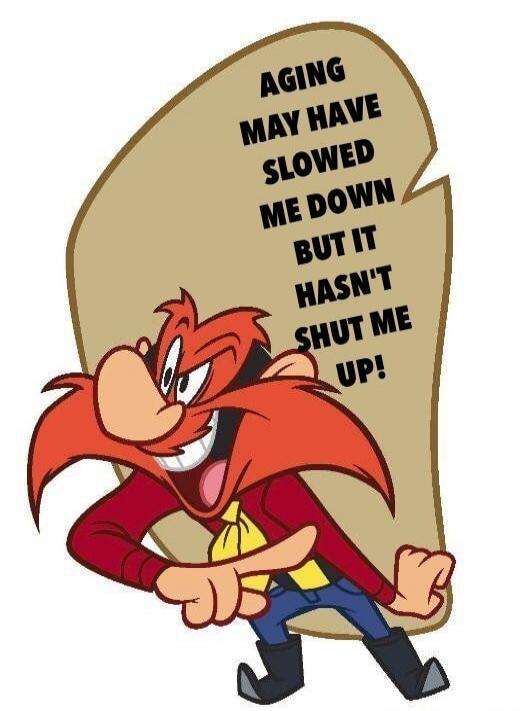 AGING MAY HAVE SLOWED ME DOWN BUT IT HASN'T SHUT ME UP!