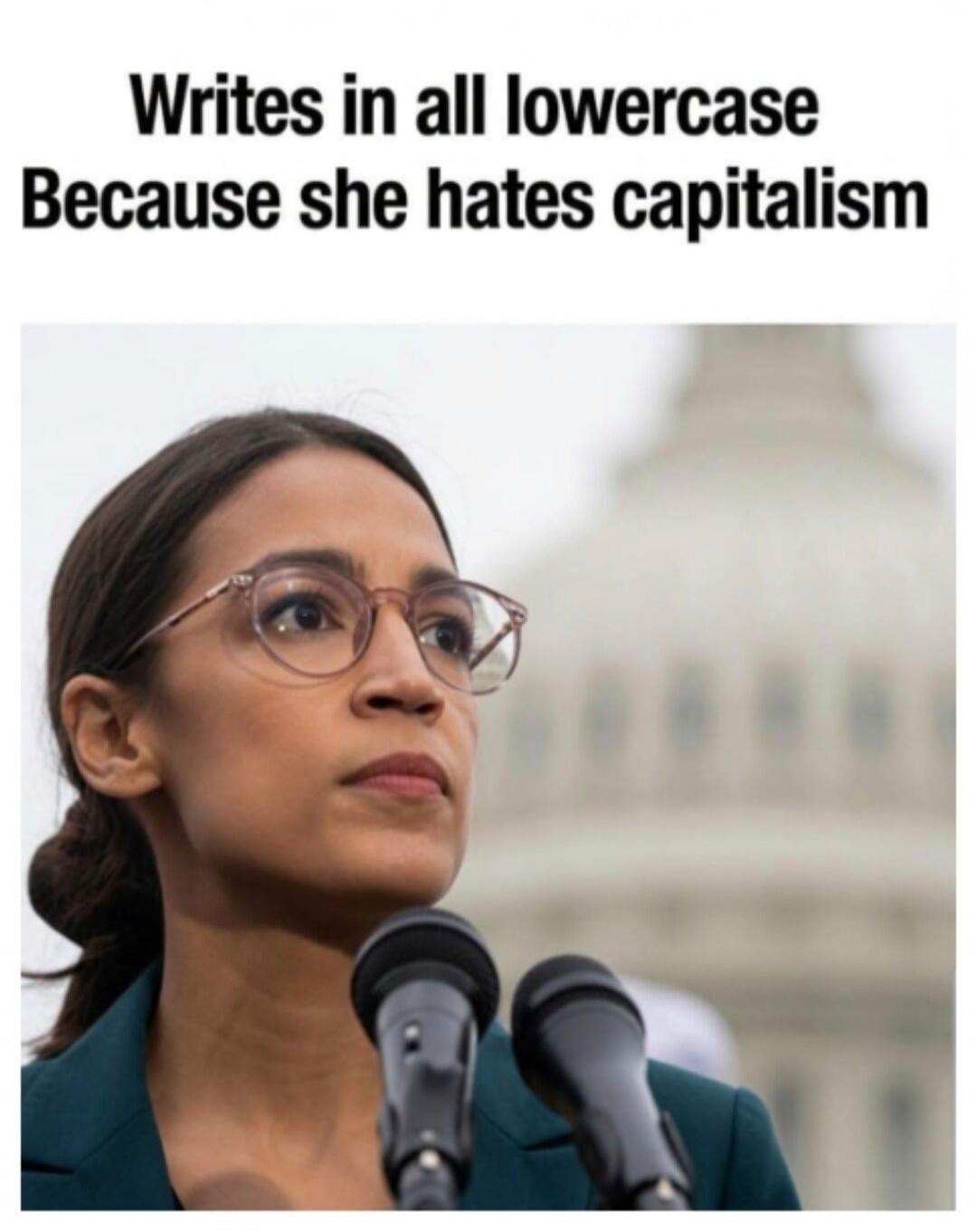 Writes in all lowercase Because she hates capitalism