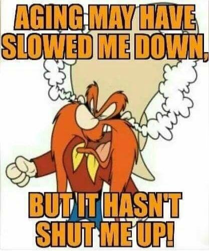 AGING MAY HAVE SLOWED ME DOWN, BUT IT HASN'T SHUT ME UP!